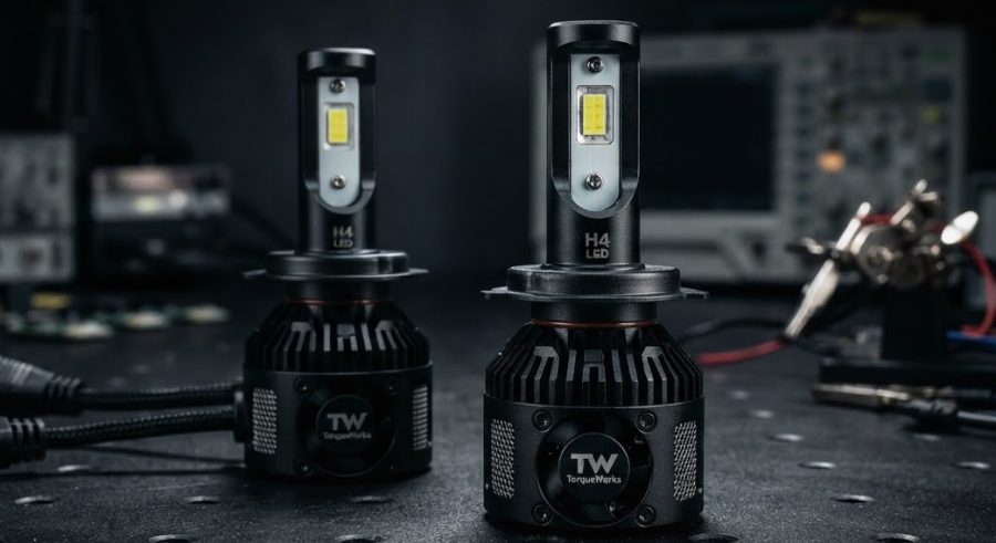 LED Headlight Pair — H4 — alternate view